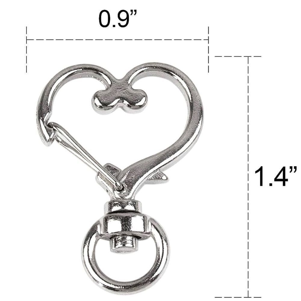 *30off3* Keychain includes Heart Shape Silver Medal Keychain Spring Snap Clip - Picture 6 of 7